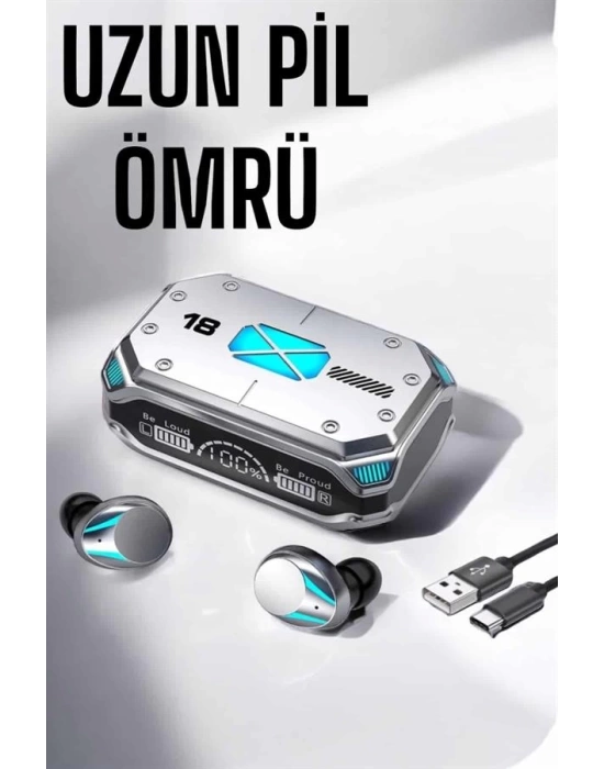 Kablosuz Powerbankli Oyuncu Kulaklığı Gürültü Önleyici