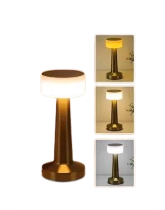 Kablosuz Renkli Masa ve Gece Lambası Altın Rengi Dokunmatik Led Lamba