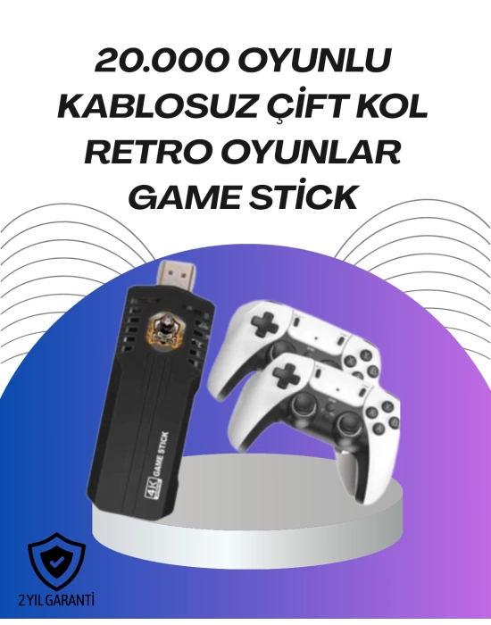 Kablosuz Retro Oyun Konsolu – Binlerce Oyun ve HD Görüntü ile Keyifli Oyun Deneyimi