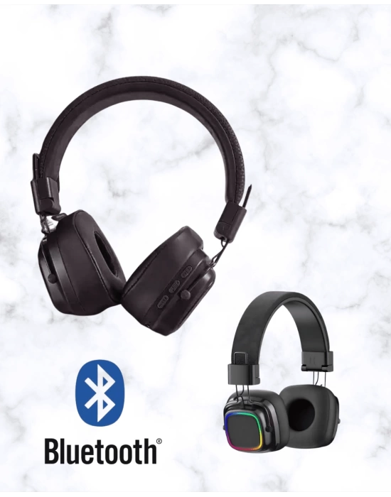 Kablosuz RGB Işıklı Katlanabilir Bluetooth Kulak Üstü Kulaklık