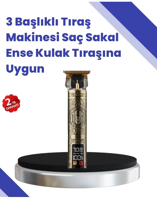 Kablosuz Saç Sakal Düzeltici – Çoklu Başlık ve Taraklı