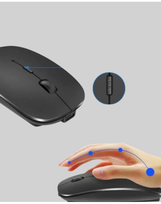 Kablosuz Sessiz Mouse – Ayarlanabilir DPI ve USB Bağlantılı