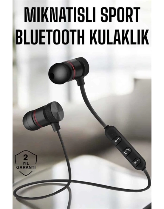 Kablosuz Sport Mıknatıslı Mikrofonlu Kulak İçi Kulaklık