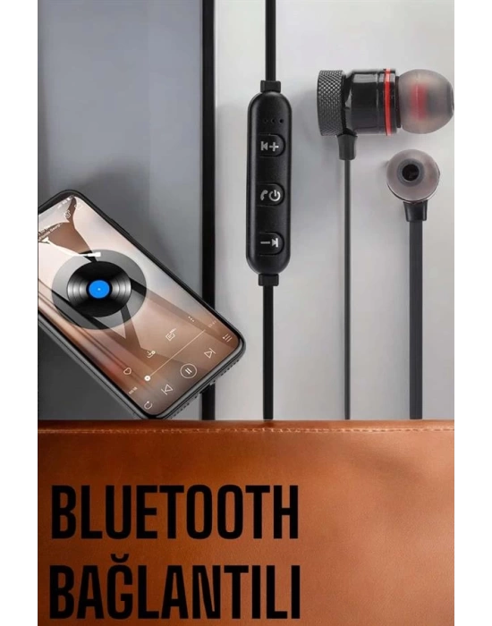 Kablosuz Sport Mıknatıslı Mikrofonlu Kulak İçi Kulaklık