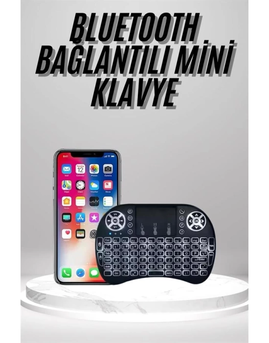 Kablosuz Türkçe Q Klavye RGB Işıklı Televizyon Ps3 Dokunmatik Mouse