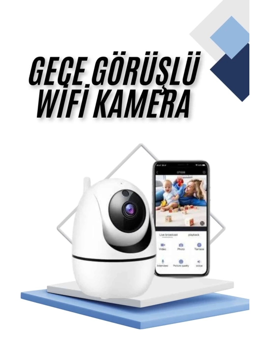 Kablosuz Wifi Destekli Akıllı Güvenlik Kamerası Hareket Sensörlü