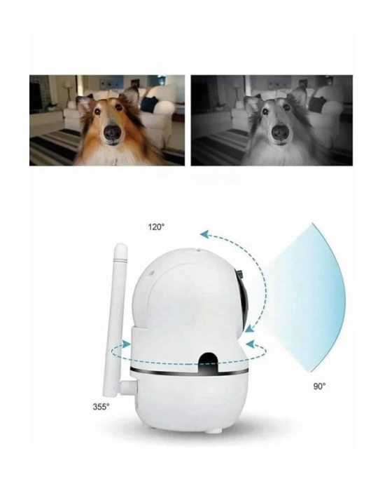 Kablosuz Wifi Destekli Akıllı Güvenlik Kamerası Hareket Sensörlü