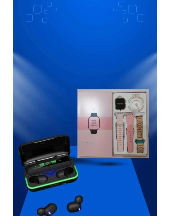 Kadınlara Özel Bileklik Hediyeli Akıllı Saat ve Dijital Göstergeli ANC Özellikli Bluetooth Kulaklık