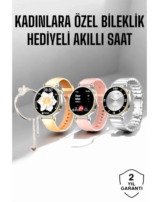 Kadınlara Özel Bileklik Hediyeli Amoled Ekran Akıllı Saat