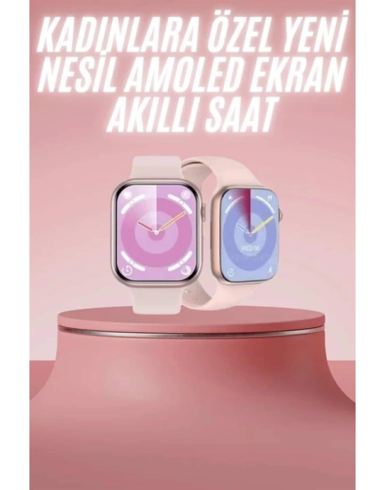 Kadınlara Özel Yeni Nesil Pembe Amoled Ekran Ultra Akıllı Saat 49MM