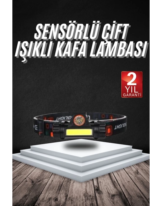Kafa Lambası Çalışma Işığı Süper Parlak Mıknatıslı Lityum Lion Pilli