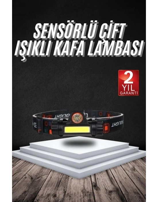 Kafa Lambası Çalışma Işığı Süper Parlak Mıknatıslı Lityum Lion Pilli