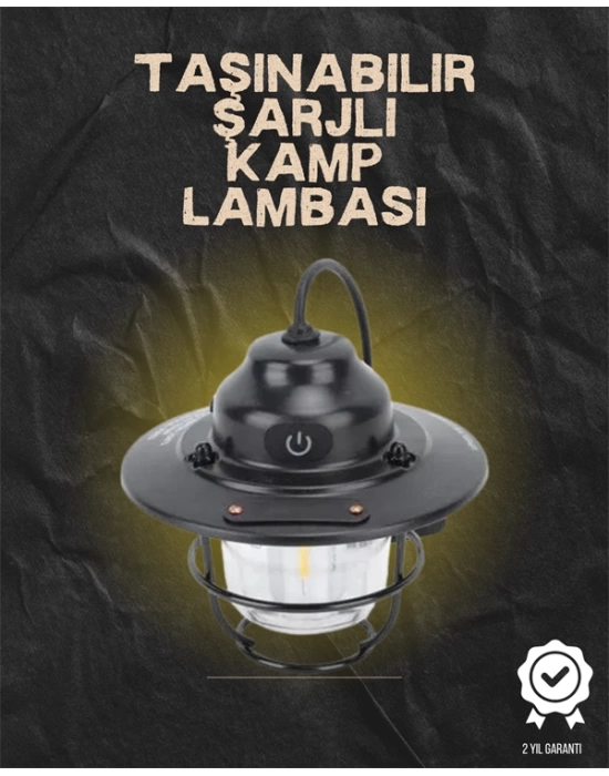 Kamp ve Bahçe İçin Retro LED Fener – Sıcak Işık, Uzun Ömürlü Batarya