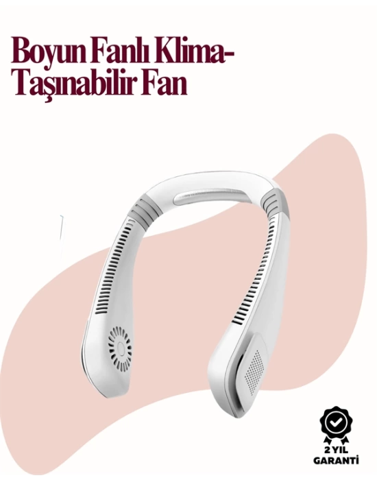 Kanatsız Boyun Tipi Fan | Giyilebilir Serinletici, Düşük Sesli, Hafif ABS Gövde, USB Şarj Edilebilir