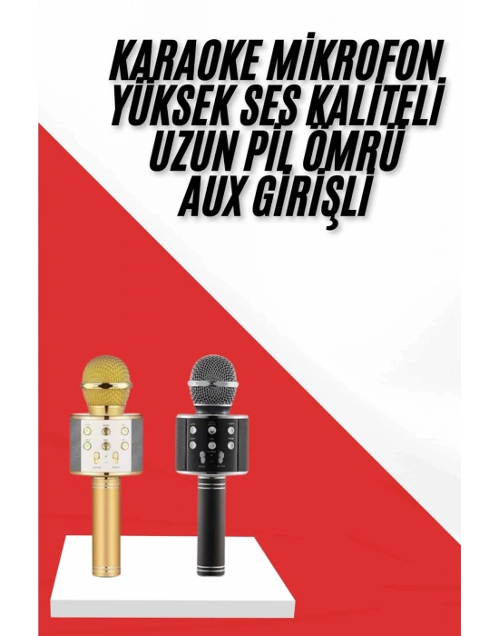 Karaoke Mikrofon Dahili Hoparlörlü Sd-usb-aux Girişli Bluetooth Hoparlör