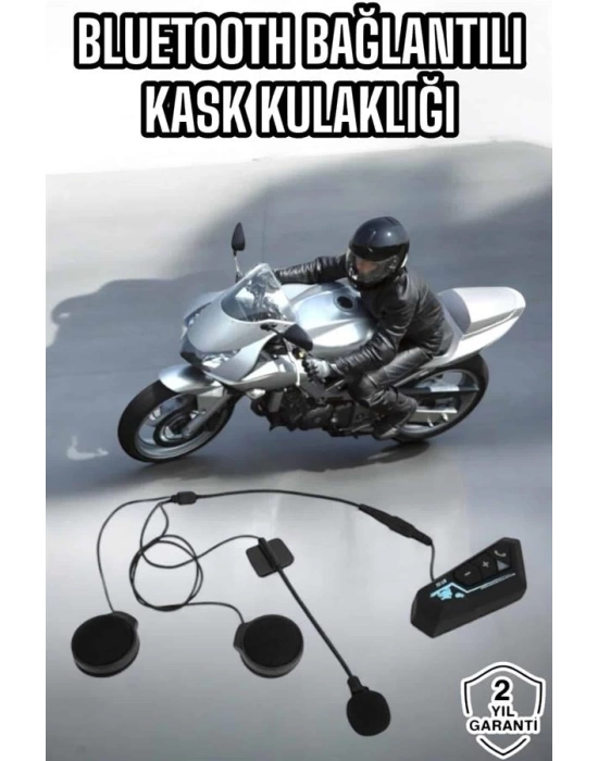 Kask Kulaklığı Motosiklet Intercom Interkom Dinleme Konuşma Özellikli Su Geçirmez