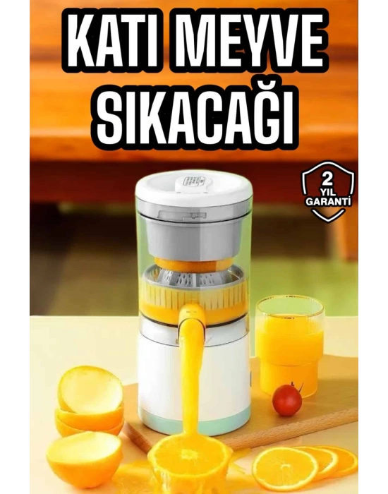 Katı Meyve Sıkacağı Taşınabilir USB Şarjlı Pratik Paslanmaz Çelik Bıçaklı