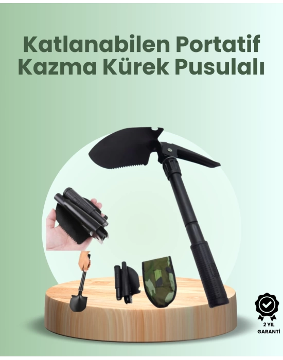 Katlanabilir Kazma ve Kürek Seti – Sağlam Alaşımlı Çelik Gövde