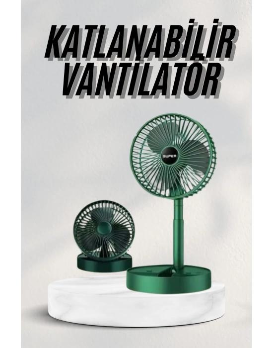 Katlanabilir Teleskopik Şarjlı Fan Masaüstü Soğutucu Vantilatör