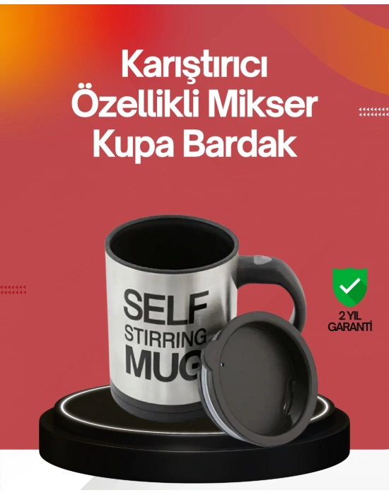 Kendi Kendini Karıştıran Termos Kupa | Güçlü Motor ve Çift Katmanlı Isı Koruma