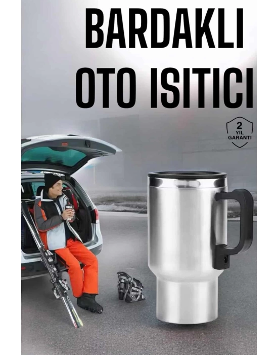 Kettle Kapaklı Araç İçi Termos Tüm Arabalara Uyumlu Çakmaklık Girişli Su Isıtıcı Bardak