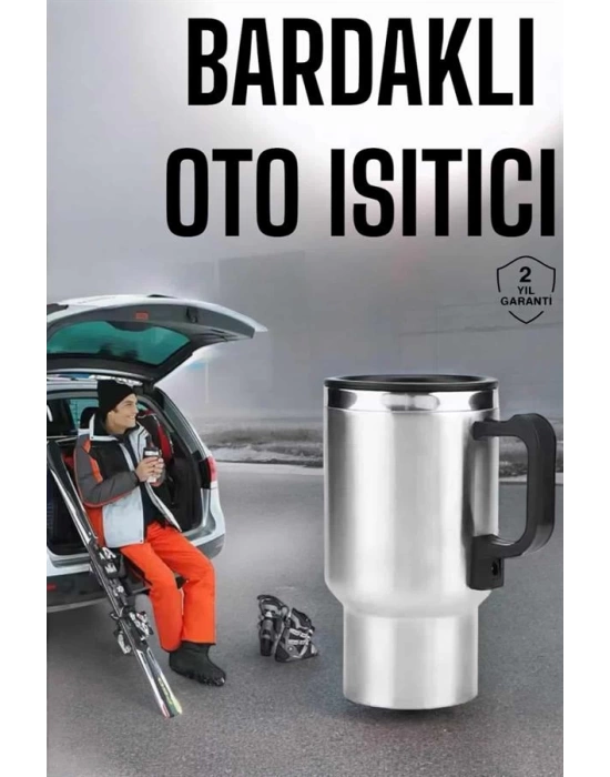 Kettle Kapaklı Araç İçi Termos Tüm Arabalara Uyumlu Çakmaklık Girişli Su Isıtıcı Bardak