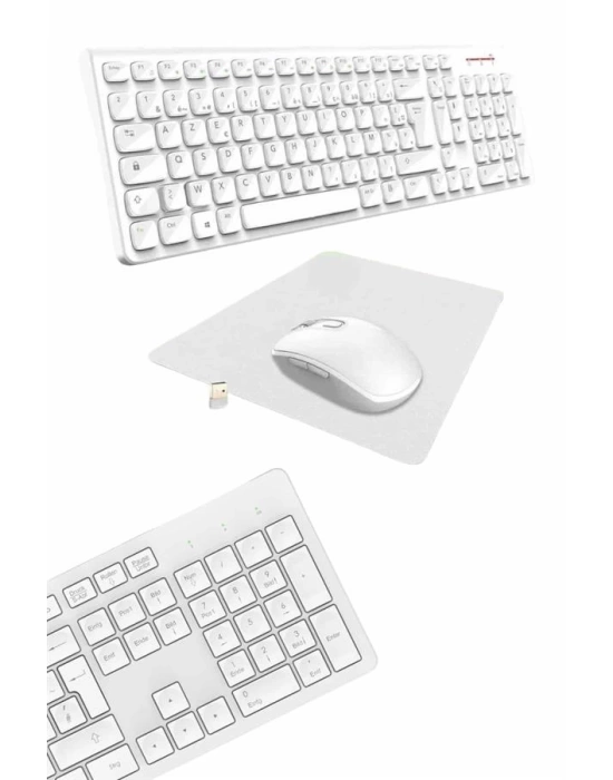 Klavye Mouse Seti Sessiz Kablosuz Türkçe TV  PC Uyumlu