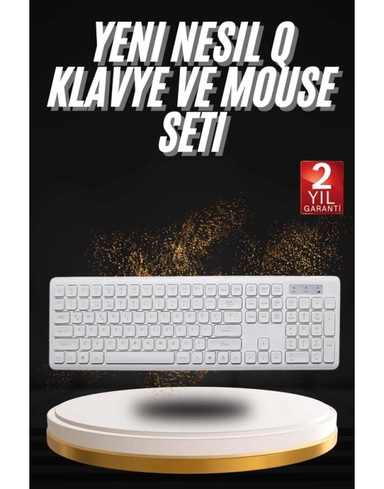 Klavye Mouse Seti Sessiz Kablosuz Türkçe TV  PC Uyumlu