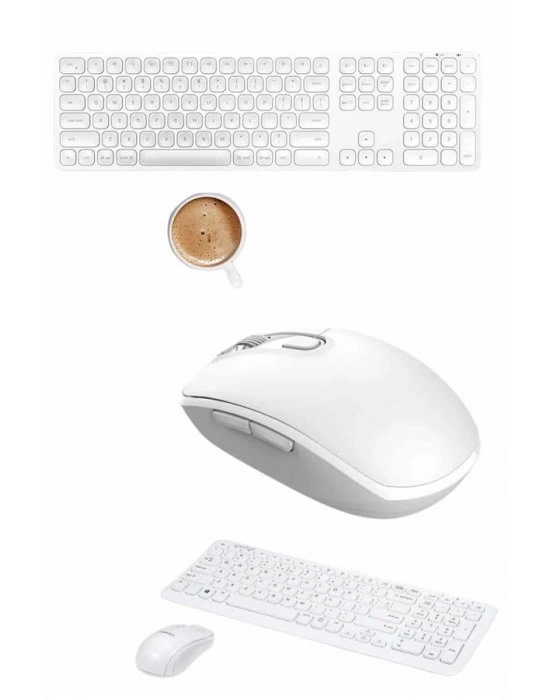 Klavye Mouse Seti Sessiz Kablosuz Türkçe TV  PC Uyumlu
