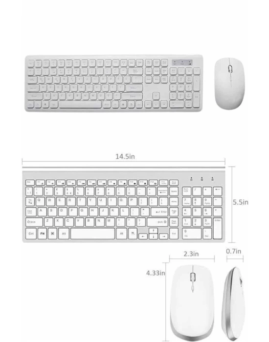 Klavye Mouse Seti Sessiz Kablosuz Türkçe TV  PC Uyumlu