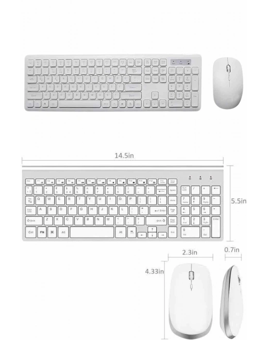 Klavye Mouse Seti Sessiz Kablosuz Türkçe TV  PC Uyumlu