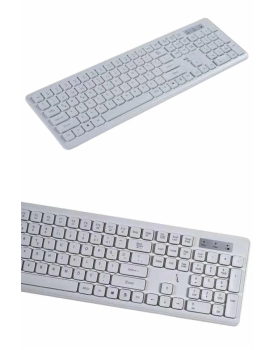 Klavye Mouse Seti Sessiz Kablosuz Türkçe TV  PC Uyumlu
