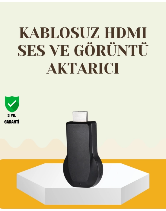 Kompakt HDMI Kablosuz Dongle – 1080p Görüntü ve Plug‑and‑Play Kurulum
