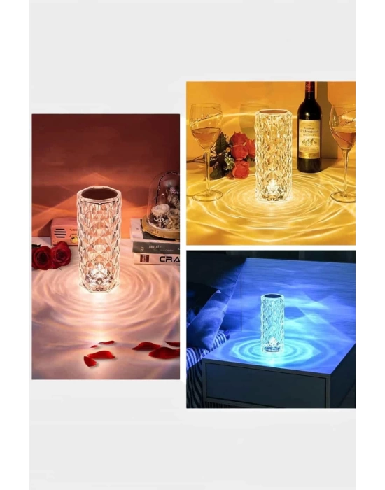 Kristal Dokunmatik Ve Kumandalı Masa Ve Gece lambası