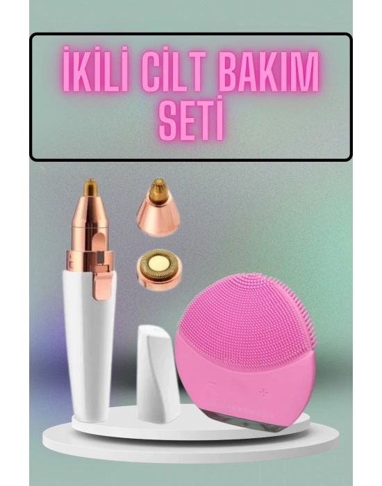 Kulak Burun ve Yüz Epilasyon Aleti ve Yüz Masaj Aleti İkili Cilt Bakım Seti