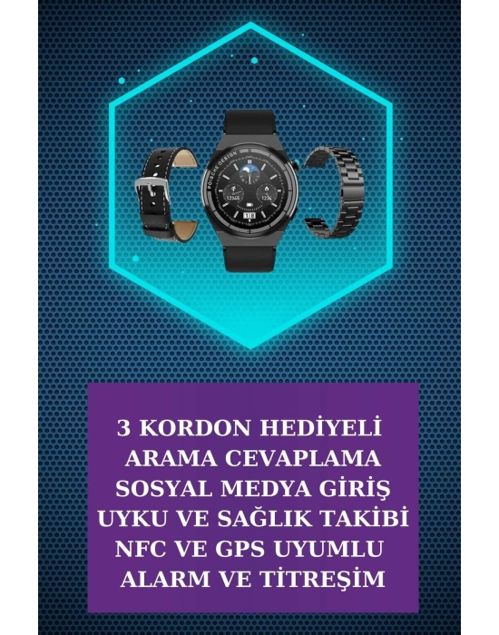 Kulak İçi Kablosuz Bluetooth Kulaklık ve NFC ve GPS Özellikli Akıllı Saat Alarm ve Titreşim