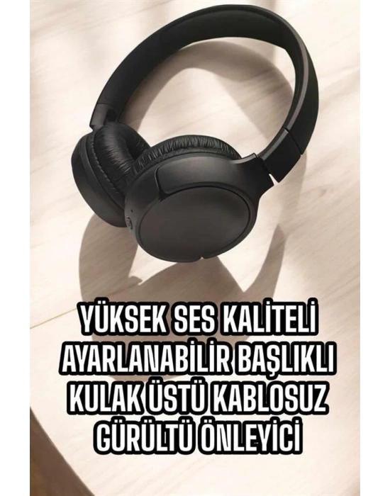 Kulak Üstü Kablosuz Bluetooth Kulaklık Gürültü Önleyici Ayarlanabilir