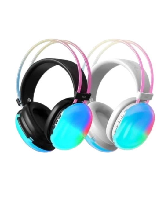 Kulak Üstü Kablosuz Bluetooth Kulaklık Unısex Renkli Işıklı Kulaklık
