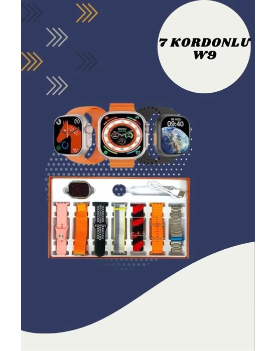 Kulak Üstü P9 Kablosuz Bluetooth Kulaklık ve 7 Kordonlu Akıllı Saat