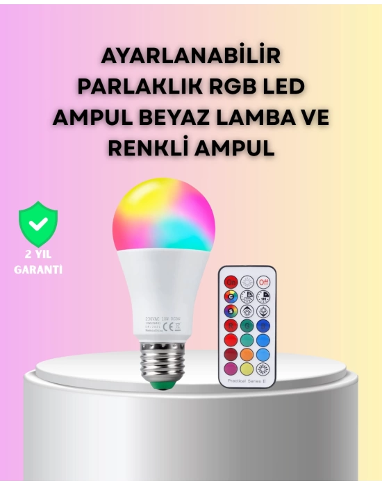 Kumanda Destekli Çok Renkli Akıllı LED Ampul