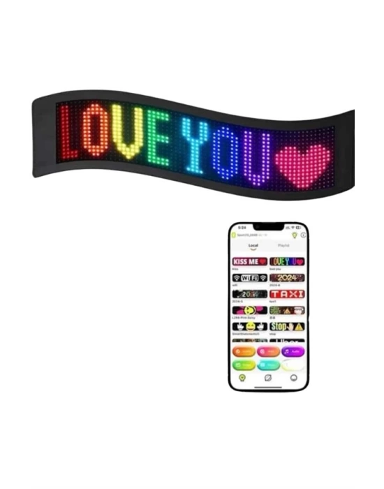Kumandalı App Kontrollü LED Ekran 16X192 Led Matrix Araç Camı Yazısı