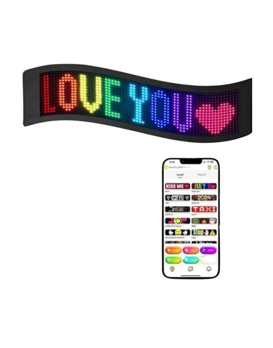 Kumandalı App Kontrollü LED Ekran 16X192 Led Matrix Araç Camı Yazısı