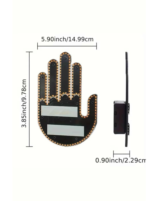 Kumandalı El Led Araba İçi 4 Farklı Mod El Orta Parmak Led