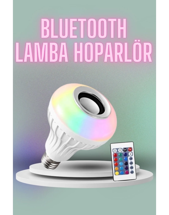 Kumandalı RGB Led Işık Bluetooth Hoparlör Ses Lambası Renkli Ampul