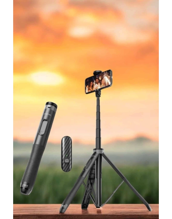 Kumandalı Tripod Telefon Tutucu Selfie Çubuğu 360 Derece Dönebilen