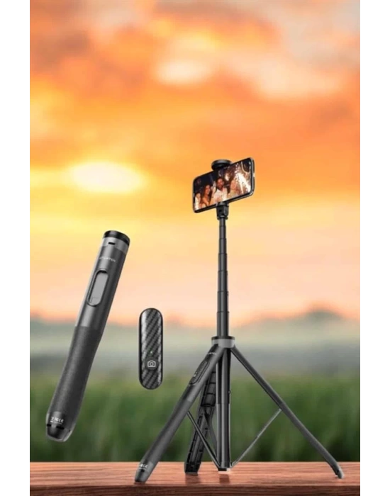 Kumandalı Tripod Telefon Tutucu Selfie Çubuğu 360 Derece Dönebilen
