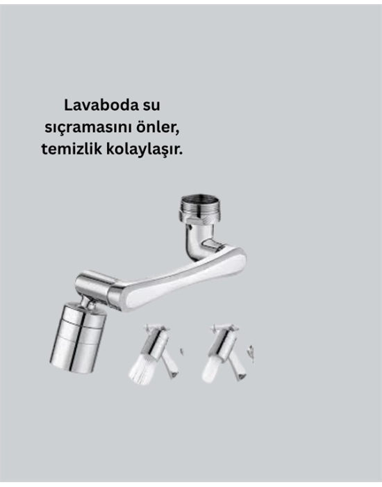 Lavabo ve Mutfaklar İçin 1080 Derece Döner Musluk Başlığı – Pirinç Gövdeli