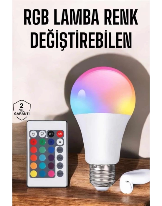Led Ampul Enerji Dostu RGB Işıklı 100W Led Işık