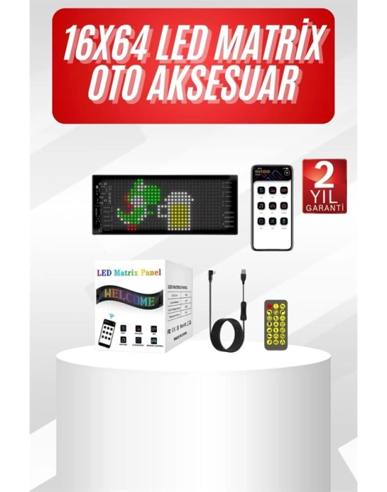 Led Ekran Matrix Panel Dijital Araba Yazısı RGB 16x64