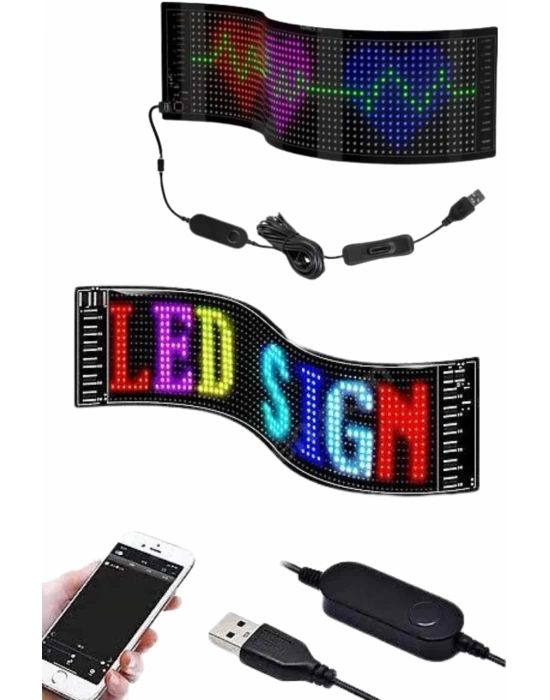 Led Ekran Matrix Panel Dijital Araba Yazısı RGB 16x64